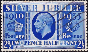 Великобритания 1935 год . Король Георг V. Серебряный юбилей , 2,5 p . Каталог 6,50 £ . (1)