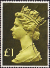 Великобритания 1977 год . Queen Elizabeth II , 1f . Каталог 0,50 €. (2)