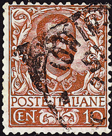 Италия 1901 год . Виктор Эммануил III . 10 c . Каталог 1,40 £.
