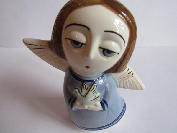 Ангел с голубкой Благовещенье  ,авторская керамика,Вербилки .роспись