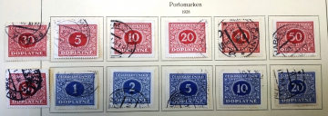 Чехословакия  1928 Доплата Sc# J58-J69 Used