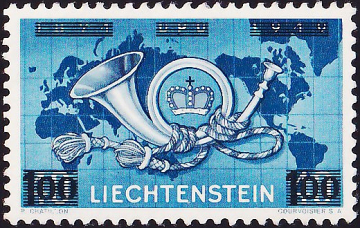 Лихтенштейн 1950 год . 75-летие ВПС . Каталог 48,0 €.
