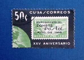 Куба 1964 25 лет экспериментального полета почтовой ракеты в Гаване Sc# 884 Used