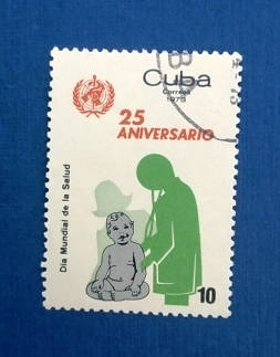 Куба 1973 Всемирный день здоровья 25 лет ВОЗ Sc# 1787 Used