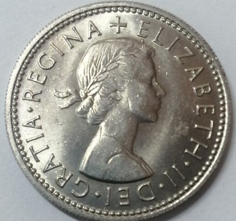 1 шиллинг 1964 года, Елизавета II, Английский герб, Великобритания; _198_