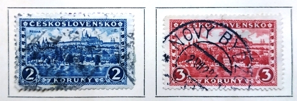 Чехословакия 1927-28 Градчаны Прага Sc# 137, 138 Used