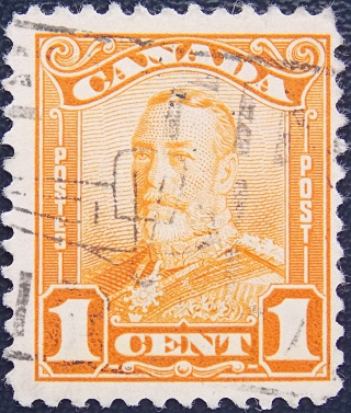 Канада 1928 год . King George V , 1 с . Каталог 3,0 £.