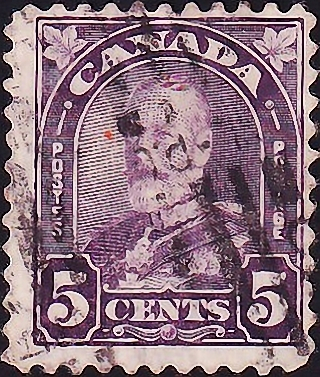 Канада 1928 год . Король Георг V , 5c . Каталог 5,50 £.