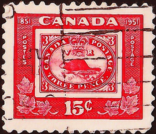 Канада 1951 год . 100 лет канадской почтовой марке 15 с .