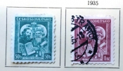 Чехословакия 1935 Апостолы Кирилл и Мефодий Sc# 209, 210