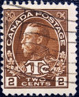 Канада 1916 год . Король Георг V , 2 с . Каталог 0,80 €. (2)