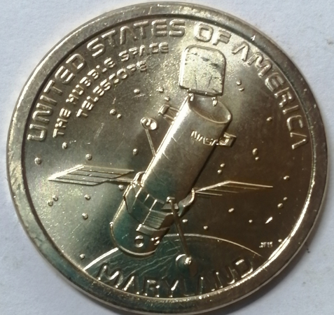 США 1 доллар 2020 г., Монетный двор: Р, Инновации США, Мэриленд, Космический телескоп Хаббл, _222_