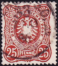 Германия , рейх . 1887 год . Номинал 25 PFENNIG . Каталог 8,25 £ (2)