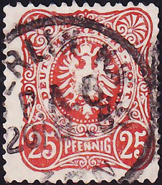 Германия , рейх . 1887 год . Номинал 25 PFENNIG . Каталог 8,25 £ (3)