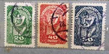 Австрия 1919-20 Аллегория Sc# 208, 213, 215 Used