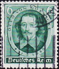 Германия , рейх . 1936 год . Отто фон Герике (1602-1686), физик, мэр Магдебурга . Каталог 0,80 £