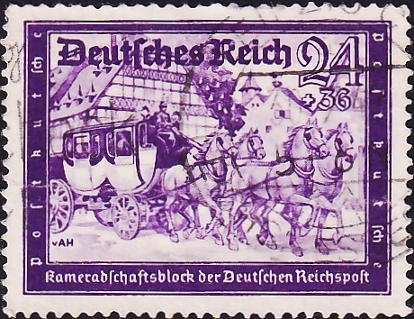 Германия , рейх . 1941 год . Старый дилижанс . Каталог 18,0 £ . (3)