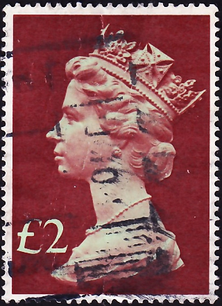 Великобритания 1977 год . Queen Elizabeth II , 2f . Каталог 1,0 €. (2)