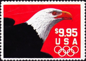 США 1991 год . Белоголовый орлан (Haliaeetus leucocephalus) . Каталог 14,0 €.