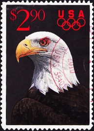 США 1991 год . Белоголовый орлан (Haliaeetus leucocephalus) , 2,90$ . Каталог 5,0 €.