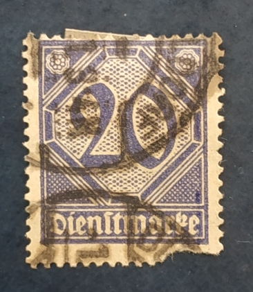 Германия Веймарская республика 1920 Служебная Sc# О5 Used