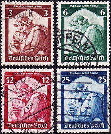 Германия , рейх . 1935 год . Символ: "Саар вернется к матери Германии" . полная серия . Каталог 17,20 £