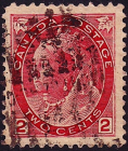  Канада 1900 год . Queen Victoria 2 с . Каталог 2,25  £ . (014)