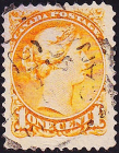 Канада 1873 год . Queen Victoria (1819-1901) - orange . Каталог 45,0 £. (5)