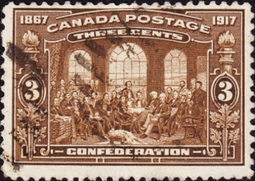 Канада 1917 год . 50-летие Конфедерации 1867-1917 . Каталог 4,25 £. (1)