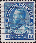  Канада 1922 год . King George V , 10 с . Каталог 5,0 €.