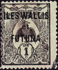 Уоллис и Футуна 1920 год . Кагу (Rhynochetos jubatus) - с надпечаткой . Каталог 3,0 £. (1)