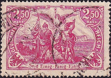 Германия 1920 год . "Север и Юг" . 2,50 m . Каталог 300 £ (6)