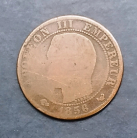 Франция 1856 год 5 сантимов W (Лилль) Наполеон III
