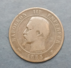 Франция 1855 год 10 сантимов MA (Марсель) Наполеон III