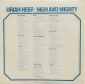 Uriah Heep "High And Mighty" 1976 Lp U.S.A.   - вид 2