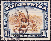 Южно-Африканская Республика . 1927 год . Антилопа гну (Connochaetes sp.) . Каталог 3,60 € (2) 