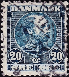 Дания 1904 год . Король Кристиан IX , 20 э . Каталог 2,50 £. (5)