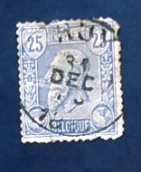 Бельгия 1885 Король Леопольд II Sc# 53 Used