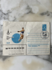 Олимпиада 80 почтовый конверт конверт и билет на Игры. Игры Олимпиады 1980 год Москва . Конверт со штампом Легкая Атлетика 
