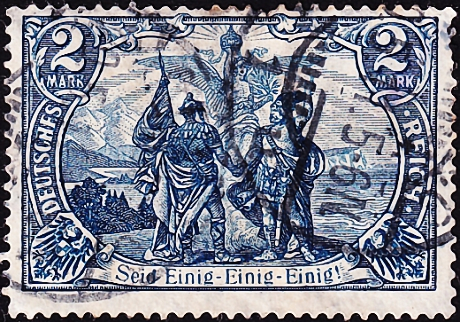 Германия , Рейх . 1916 год . Север и юг, римская надпись / Каталог 65,0 €.(2)