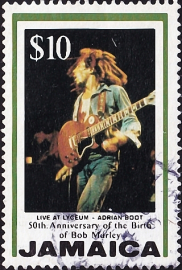 Ямайка 1995 год . Боб Марли 50 лет со дня рождения . Каталог 3,0 £.
