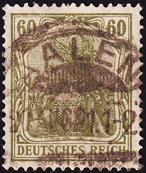Германия , рейх . 1920 год . Германия с императорской короной , 60pf . Каталог 2,30 £. (3)