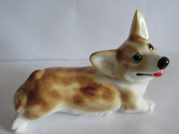 Собака Корги рыжая статуэтка ,авторская керамика,Вербилки