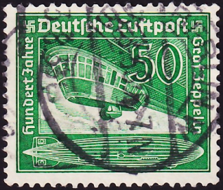 Германия , рейх . 1938 год . 100 лет со дня рождения графа Цеппелина . Каталог 2,30 £ (1)