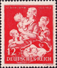 Германия , рейх . 1943 год . 10 лет WHW , Мать с детьми . Каталог 1,10 €. (1)
