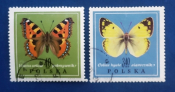 Польша 1967 Бабочки Sc# 1544, 1548 Used