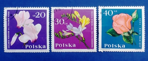 Польша 1964 Садовые цветы Sc# 1279-1281 Used
