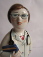 Доктор врач женщина статуэтка  ,авторская керамика,Вербилки - вид 4