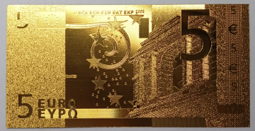 Сувенирная банкнота Золотая купюра (24 карата) 5 евро