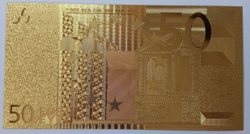 Сувенирная банкнота Золотая купюра 50 Евро